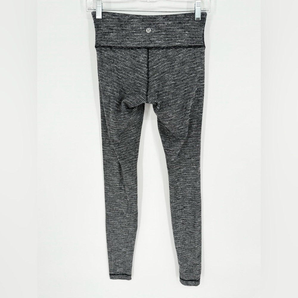 Lululemon Wunder Under Low-Rise Tight 28" Luon Variegated Knit Black Heathered 6 - Picture 10 of 13